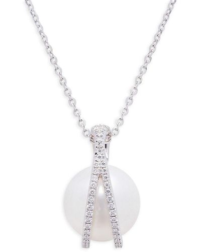 Tara Pearls 18k , 12-13mm Round South Sea Cultured Pearl & Diamond Necklace - White