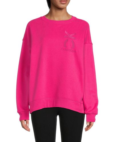 Calvin Klein Embroidered Logo Oversized Sweatshirt - Pink