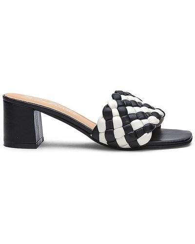 Matisse Gigi Two Tone Woven Leather Sandals - Black