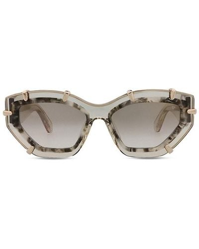 Philipp Plein 55Mm Cat Eye Sunglasses - Natural