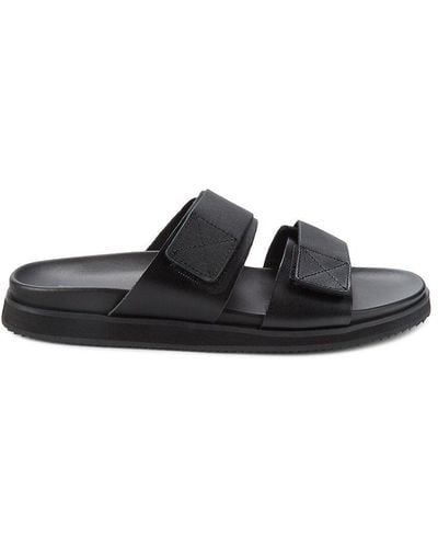 Kenneth Cole Steel Double Strap Leather Sandals - Black