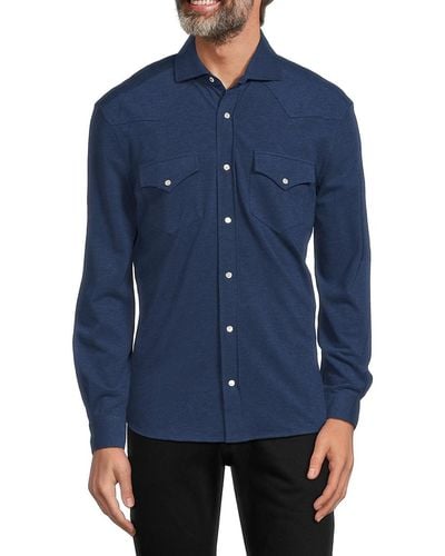 Brunello Cucinelli 'Western Shirt - Blue