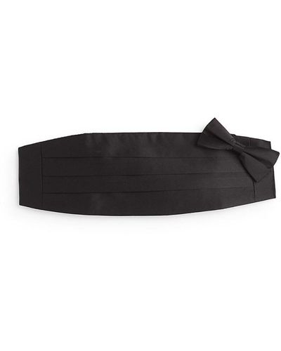 Saks Fifth Avenue 2-Piece Silk Bow Tie & Cummerbund Set - Black