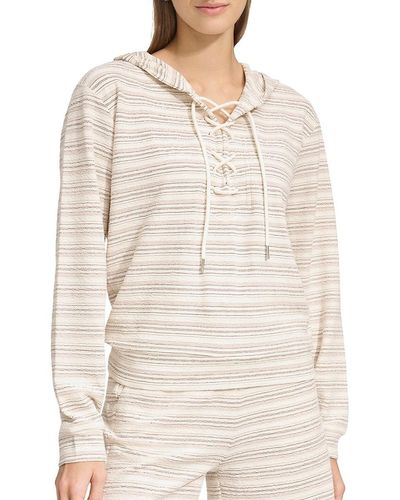 Andrew Marc Heritage Striped Hoodie - White