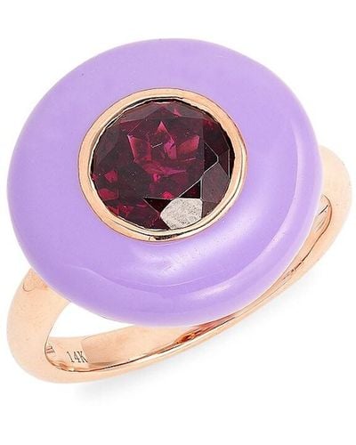 Effy 14K Rose & Rhodolite Round Ring - Purple