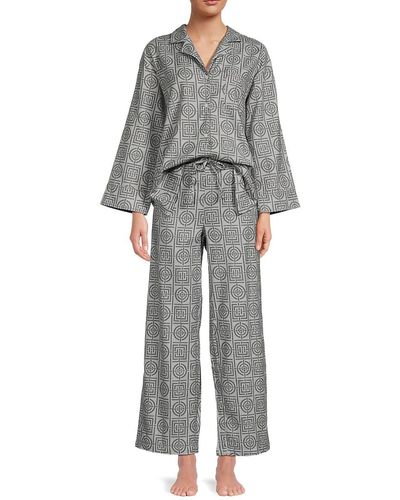 Natori 2-piece Printed Pyjama Set - Grey