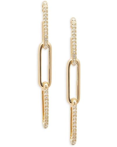 Saks Fifth Avenue 14K Diamond Link Drop Earrings - Metallic