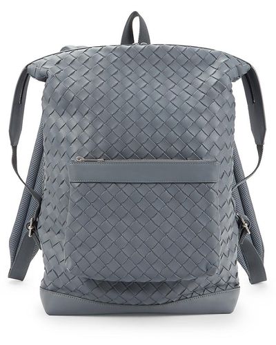 Bottega Veneta Intrecciato Leather Backpack - Grey