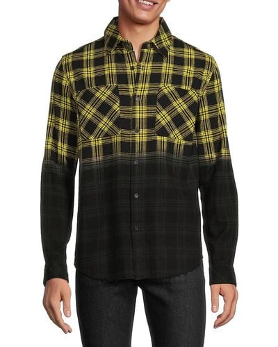 ELEVEN PARIS Checked Regular Fit Colorblock Shirt - Blue