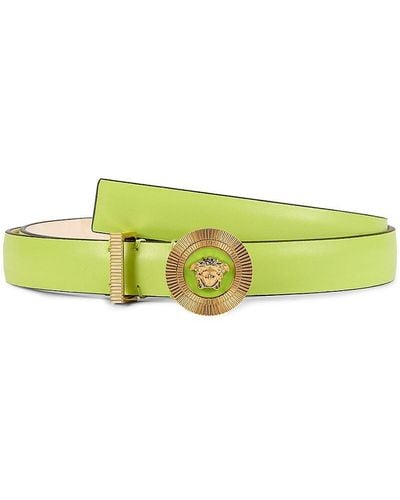Versace Medusa Leather Belt - Green