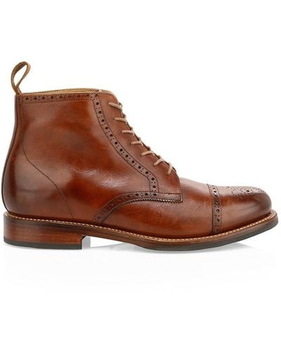 Grenson Shane Leather Brogue Boots - Brown