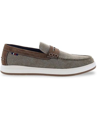 English Laundry Russell Canvas Penny Loafers - Gray