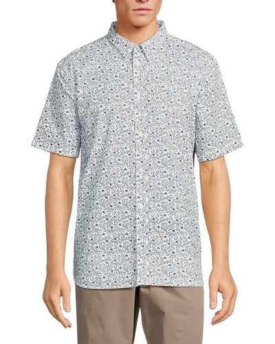 French Connection 'Floral Short Sleeve Shirt - Grey