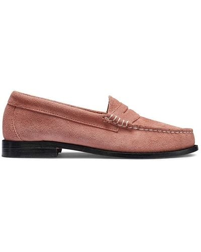 G.H. Bass & Co. G. H. Bass Whitney Hairy Suede Penny Loafers - Pink