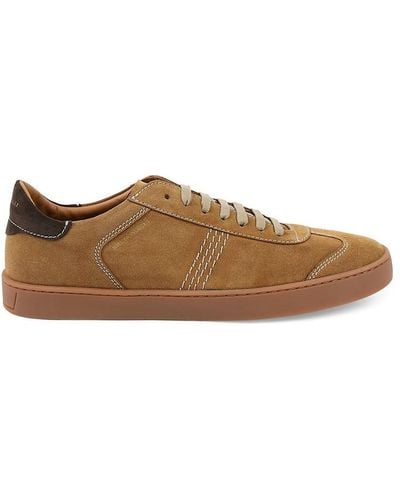 Bruno Magli Low Top Suede Trainers - Brown