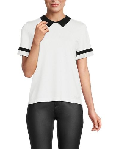 Karl Lagerfeld Collared Top - White