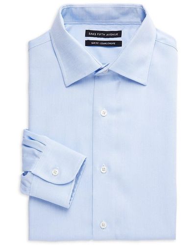 Saks Fifth Avenue Slim Fit Dress Shirt - Blue