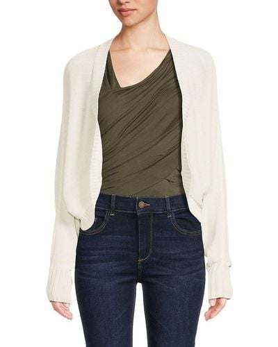 DKNY Solid Open Front Cardigan - Blue