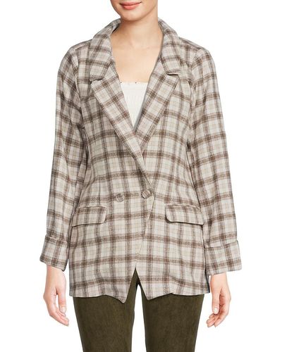 BCBGeneration Plaid Double Breasted Blazer - Multicolour