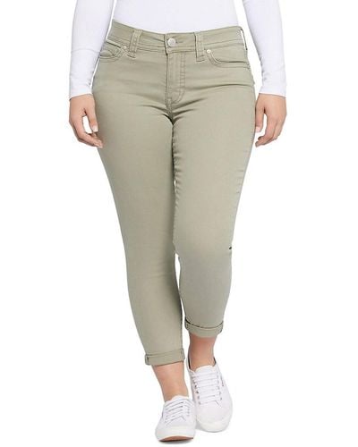 Seven7 Mid Rise Cropped Skinny Jeans - Green