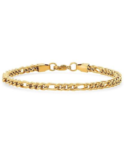 Anthony Jacobs 18k Gold Plated Figaro Chain Bracelet - Metallic