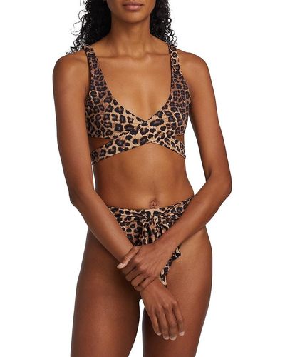 GOOD AMERICAN 10 Ways To Wear Leopard Print Bikini Top - Multicolour