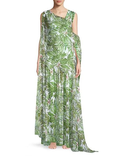 La Petite Robe Di Chiara Boni 'Aja Illusion Palm Print Maxi Dress - Green