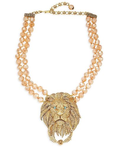 Heidi Daus Goldtone & Crystal Rhinestone Lion Door-knocker Necklace - Metallic