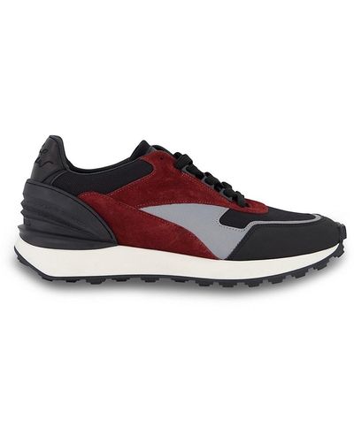 Karl Lagerfeld Leather & Mesh Trainers - Red