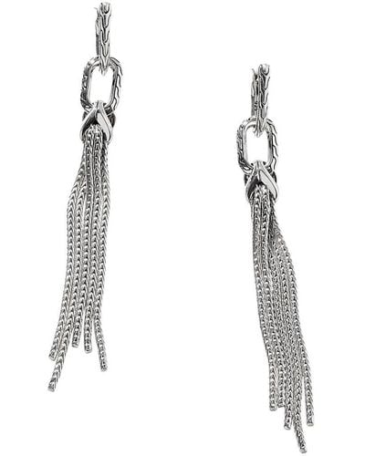 John Hardy Asli Engraved Tassel Earrings - White