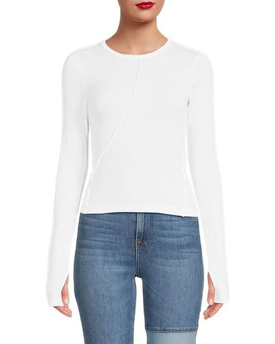 Helmut Lang Lettuce Trim Fitted Top - White