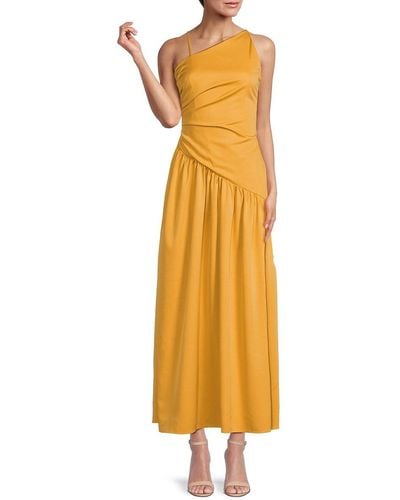 AREA STARS Janis Drop Waist Maxi Dress - Yellow