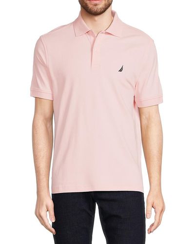 Nautica Short Sleeve Knit Polo - Pink