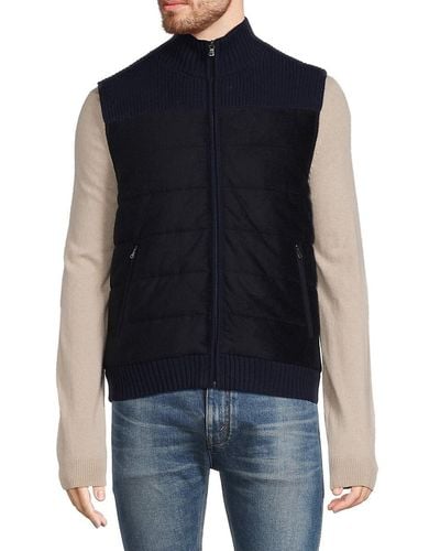 Amicale Quilted Sweater Vest - Blue