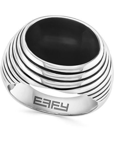 Effy Sterling Silver & Onyx Dome Ring - Black