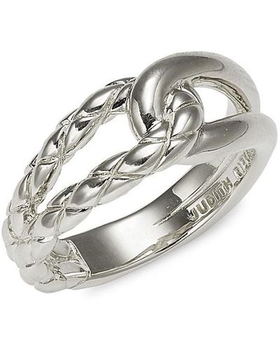 Judith Ripka Aura Sterling Silver Braid Interlocking Ring - White