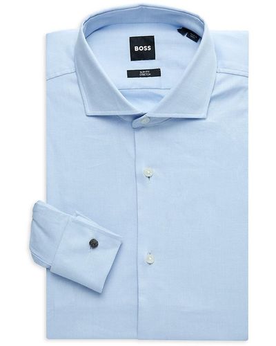 BOSS Hank Slim Fit Stretch Dress Shirt - Blue