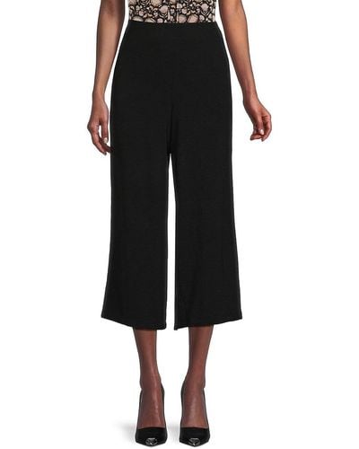 Adrianna Papell Wide Leg Pull On Trousers - Black