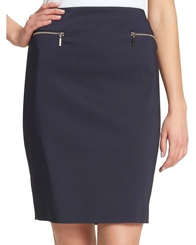 Tommy Hilfiger Zip Pencil Skirt - Blue