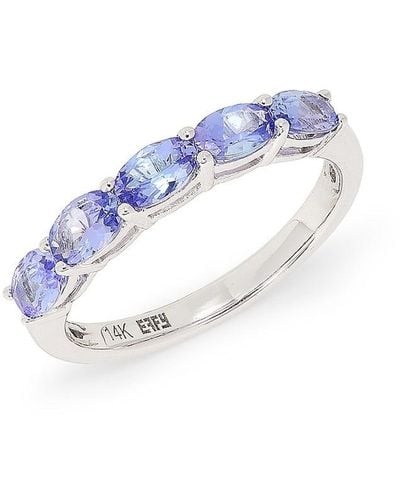 Effy 14k White Gold & Tanzanite Ring - Blue