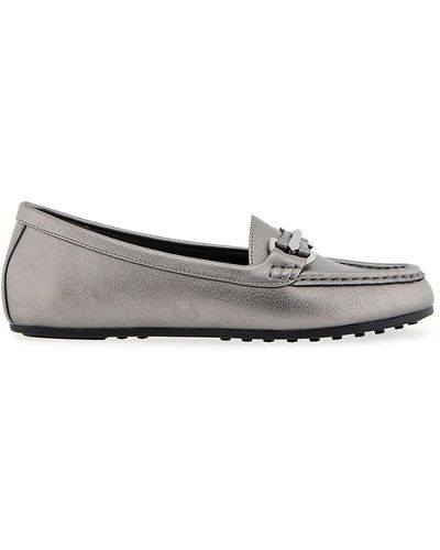 Aerosoles Day Drive Faux Leather Loafers - Grey