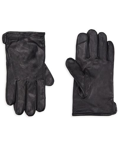 Calvin Klein Leather Gloves - Black