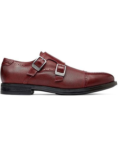 Karl Lagerfeld Double Monk-strap Leather Oxfords - Red