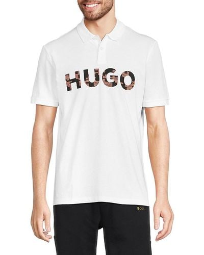 HUGO Dupolac Logo Graphic Polo - White