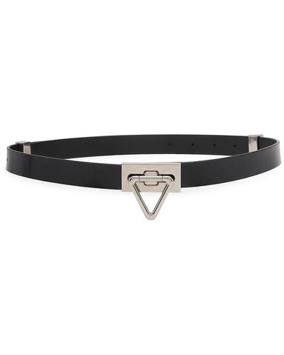 Bottega Veneta Leather Triangle Buckle Belt - Black