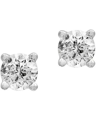 Effy 14k White Gold & 0.15 Tcw Diamond Stud Earrings - Metallic