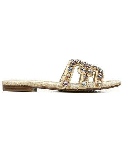Sam Edelman Bay 16 Embellished Flat Sandals - Metallic