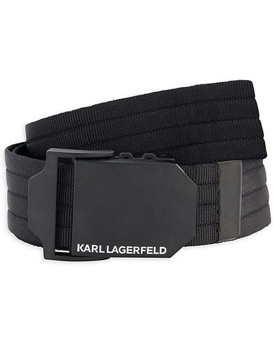 Karl Lagerfeld Logo Buckle Belt - Black
