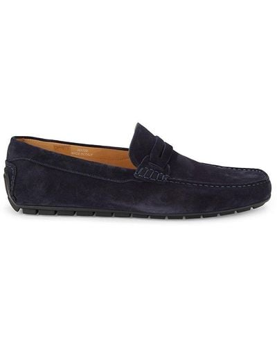 Canali Suede Driving Loafers - Blue