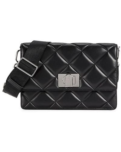 Furla Quilted Leather Crossbody Bag - Black
